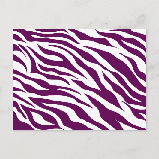 Trendy Paars White Zebra Stripe Wild Animal Print Briefkaart (Voorkant)