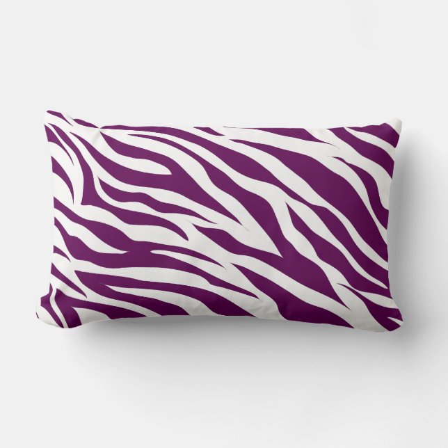 Trendy Paars White Zebra Stripe Wild Animal Print Kussen (Voorkant)
