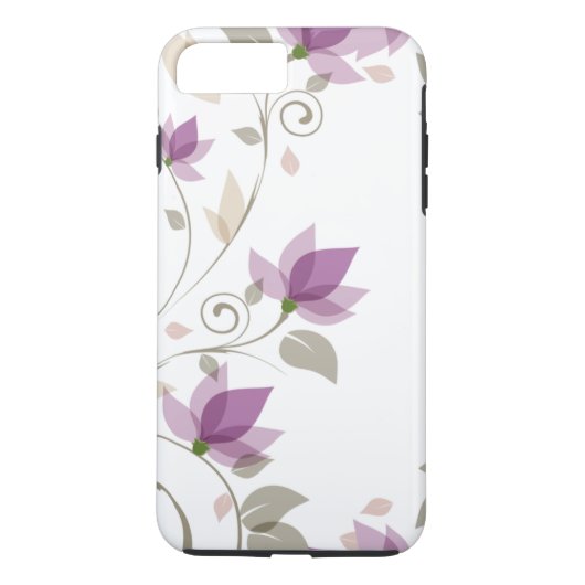 Trendy Paarse Abstracte bloemen Case-Mate iPhone Case (Achterkant)