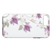 Trendy Paarse Abstracte bloemen Case-Mate iPhone Case (Achterkant (Horizontaal))