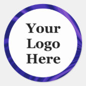 Trendy Paarse Abstracte grens Uw Logo hier Ronde Sticker (Voorkant)