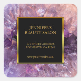 Trendy paarse amethist professionele labels