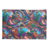 Trendy paarse aqua blue retro pillow hoesjes kussensloop (Achterkant-Links)