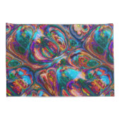 Trendy paarse aqua blue retro pillow hoesjes kussensloop (Achterkant-Rechts)