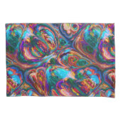 Trendy paarse aqua blue retro pillow hoesjes kussensloop (Voorkant-Links)