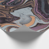 Trendy Paarse aqua marbling design Cadeaupapier (Hoek)