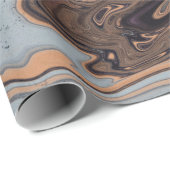 Trendy Paarse aqua marbling design Cadeaupapier (Rol Hoek)