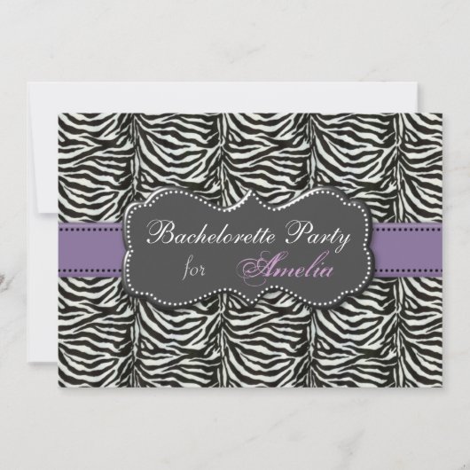 trendy Paarse Bachelorette Party Kaart (Voorkant)