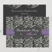 trendy Paarse Bachelorette Party Kaart (Voorkant / Achterkant)