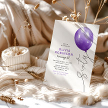 Trendy Paarse Ballon 60e Verjaardag