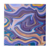 Trendy Paarse blauwe marmer Stone - Abstracte text Tegeltje (Voorkant)