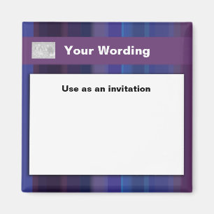 Trendy paarse blauwe strepen - aanpasbaar magneet