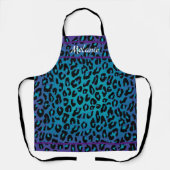 Trendy Paarse Blauwgroen Leopard Animal Print met  Schort (Voorkant)
