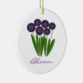 Trendy Paarse Bloem Keramisch Ornament (Rechts)