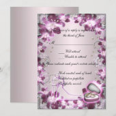 Trendy Paarse Bloemige Chic Responskaart Kaart (Voorkant / Achterkant)