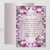 Trendy Paarse Bloemige Chic Uitnodiging (Voorkant / Achterkant)