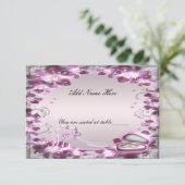 Trendy Paarse Bloemrijke Chic Tafelplaatskaart Kaart (Staand voorkant)