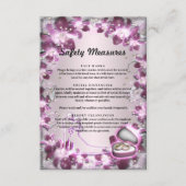 Trendy Paarse Bloemrijke Chic Veiligheidsmaatregel Informatiekaartje (Voorkant)