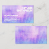 Trendy Paarse Blue Waterverf Marble Visitekaartje (Voorkant / Achterkant)