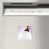 Trendy Paarse bruid & bruidegom Save The Date Magn Magneet (Insitu (Vaatwasser))