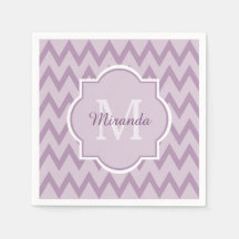 Trendy Paarse Chevron Zigzag Naam en Monogram