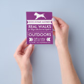 Trendy Paarse Dog Silhouette Dog Walker Flyer (Hand)