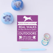 Trendy Paarse Dog Silhouette Dog Walker Flyer (Enkel)