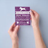 Trendy Paarse Dog Silhouette Dog Walker Flyer (Hand)