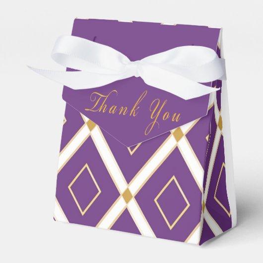 Trendy Paarse Dynamische Patronen Bedankdoosjes (Voorkant Zijde)