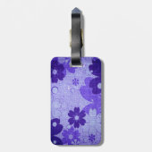 Trendy Paarse Floral Bagagelabel (Achterkant verticaal)