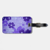 Trendy Paarse Floral Bagagelabel (Achterkant horizontaal)