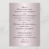 Trendy Paarse Floral Chic Menu Kaart (Achterkant)