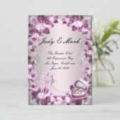 Trendy Paarse Floral Chic Menu Kaart (Staand voorkant)