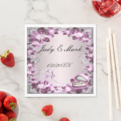 Trendy Paarse Floral Chic Paper Napkins Servet (Insitu)