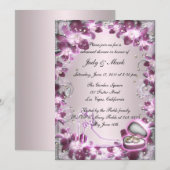 Trendy Paarse Floral Chic Rehearsal Dinner Invite Kaart (Voorkant / Achterkant)