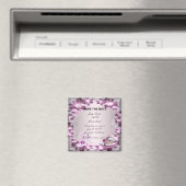 Trendy Paarse Floral Chic sparen de Datum Magnet (Insitu (Vaatwasser))