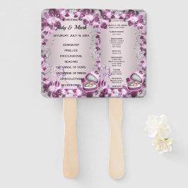 Trendy Paarse Floral Chic Wedding Handwaaier