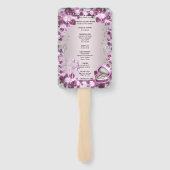 Trendy Paarse Floral Chic Wedding Handwaaier (Achterkant)