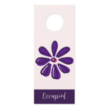 Trendy Paarse Flower Doodle Bezet / Vacant