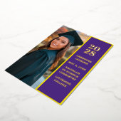 Trendy Paarse Foto Afstuderen Aankondiging (Gedraaid)