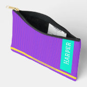 Trendy Paarse gepersonaliseerde naam en monogram Etui (Open)