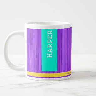 Trendy Paarse gepersonaliseerde naam Grote Koffiekop