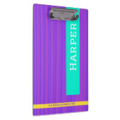 Trendy Paarse gepersonaliseerde naam Klembord (Rechts)