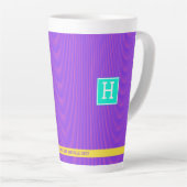 Trendy Paarse gepersonaliseerde naam Latte Mok (Rechterhoek)