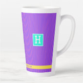 Trendy Paarse gepersonaliseerde naam Latte Mok (Rechts)