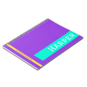 Trendy Paarse gepersonaliseerde naam Notitieboek (Linkerzijde)