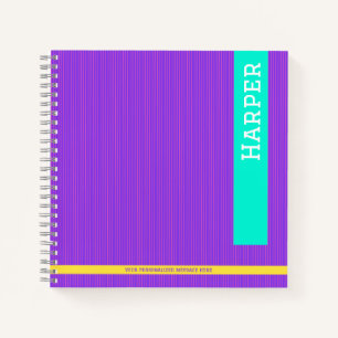 Trendy Paarse gepersonaliseerde naam Notitieboek