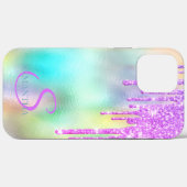 Trendy Paarse Glitter Druppels Holografisch Case-Mate iPhone Case (Achterkant (horizontaal))