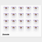 Trendy Paarse Glitter Foto 2024 Afstuderen Square Vierkante Sticker (Vel)