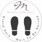 Trendy Paarse Glitter SPA Wacht hier Vloer Sticker (Voorkant)